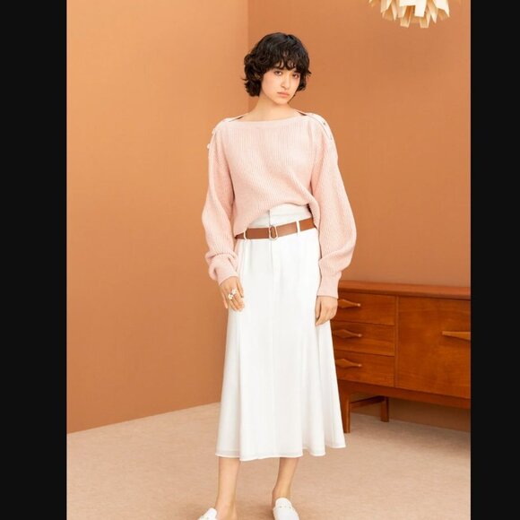 ADEAM Oversize XS Light Blue Sailing Sweater Crop Button Shoulder - Picture 13 of 13